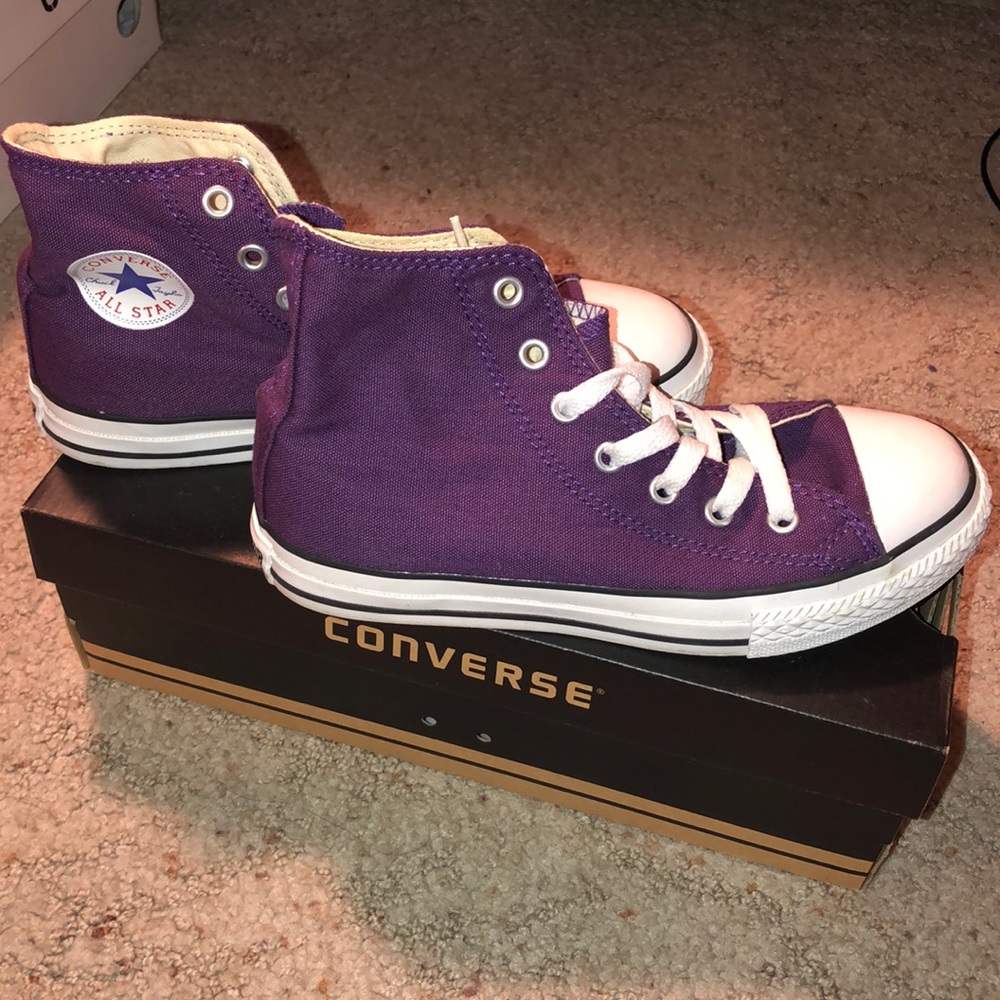 Purple hi top Converse